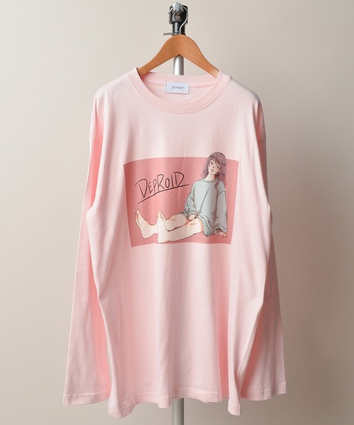 ONE DAY KMC （ワンデイケーエムシー）の「DEPROID / DEPROID×Itaru Leg L/S TEE（Tシャツ/カットソー・メンズ・ホワイト/ピンク・FREE）」の2枚目の写真