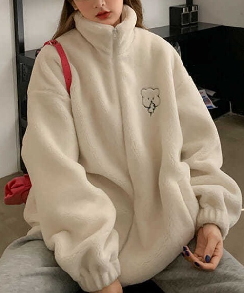 V12 ヴィトゥエルブ ボアブルゾン 美品 ハイネックテディベアボアジャケット（ブルゾン）｜Vipoa（ヴィポア