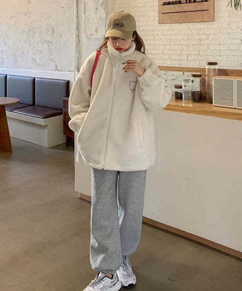 ハイネックテディベアボアジャケット（ブルゾン）｜Vipoa（ヴィポア