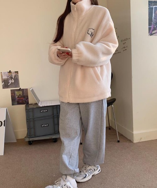 ハイネックテディベアボアジャケット（ブルゾン）｜Vipoa（ヴィポア