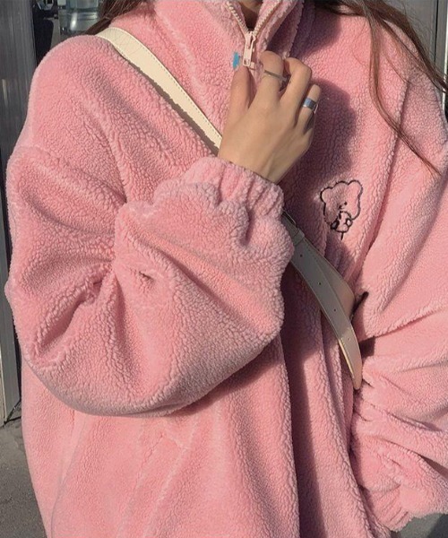 ハイネックテディベアボアジャケット（ブルゾン）｜Vipoa（ヴィポア