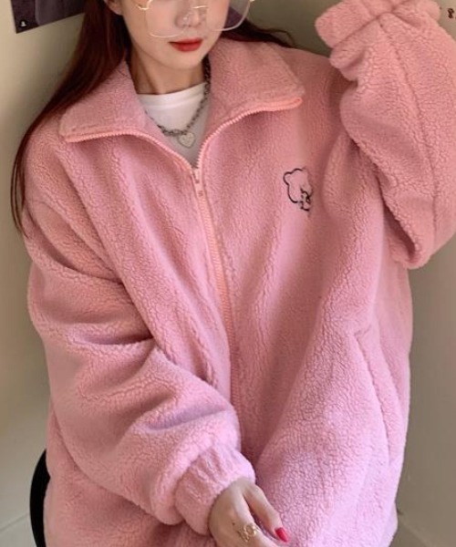 ハイネックテディベアボアジャケット（ブルゾン）｜Vipoa（ヴィポア