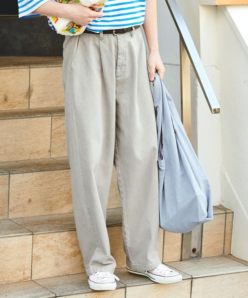 パンツ Emma タックワイドストレートスラックスデニムパンツ EMMA CLOTHES