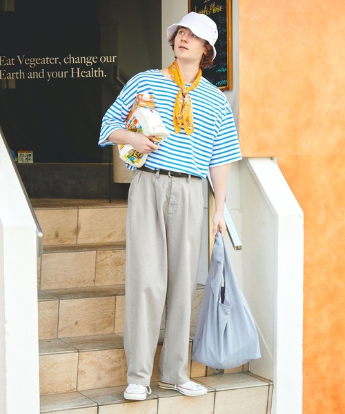 EMMA CLOTHES（エマクローズ）の「タックワイドストレートスラックスデニムパンツ EMMA CLOTHES（デニムパンツ・メンズ・インディゴブルー/チャコールグレー/サックスブルー/ライトグレー/ライトブルー/グレー・S/M/L）」の15枚目の写真