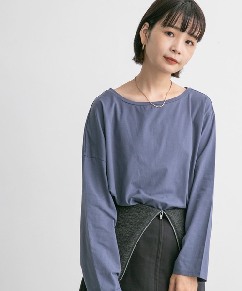 KBF（ケイビーエフ）の「アシメネックカットソー（Tシャツ/カットソー・レディース・オフホワイト/ブラック/ブルー系その他・ONE）」の19枚目の写真