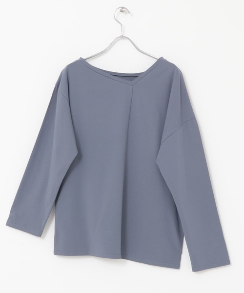 KBF（ケイビーエフ）の「アシメネックカットソー（Tシャツ/カットソー・レディース・オフホワイト/ブラック/ブルー系その他・ONE）」の4枚目の写真