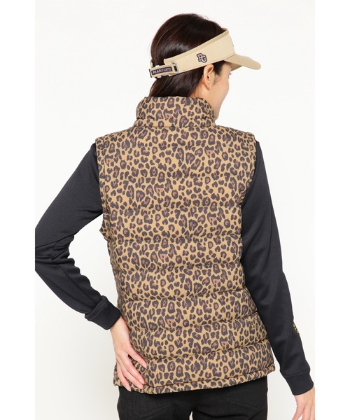 PEARLY GATES】レオパード柄 メカニカルストレッチ ドビーチドリ