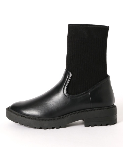 LOWRYS FARM（ローリーズファーム）の「ソックスブーツ　174982（ブーツ・レディース・ブラック/ブラウン・MEDIUM/LARGE）」の8枚目の写真