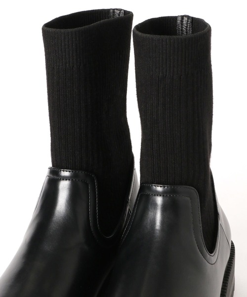 LOWRYS FARM（ローリーズファーム）の「ソックスブーツ　174982（ブーツ・レディース・ブラック/ブラウン・MEDIUM/LARGE）」の13枚目の写真