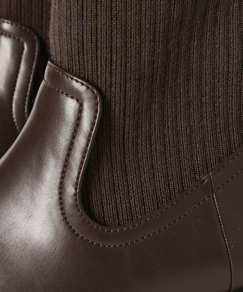 LOWRYS FARM（ローリーズファーム）の「ソックスブーツ　174982（ブーツ・レディース・ブラック/ブラウン・MEDIUM/LARGE）」の4枚目の写真