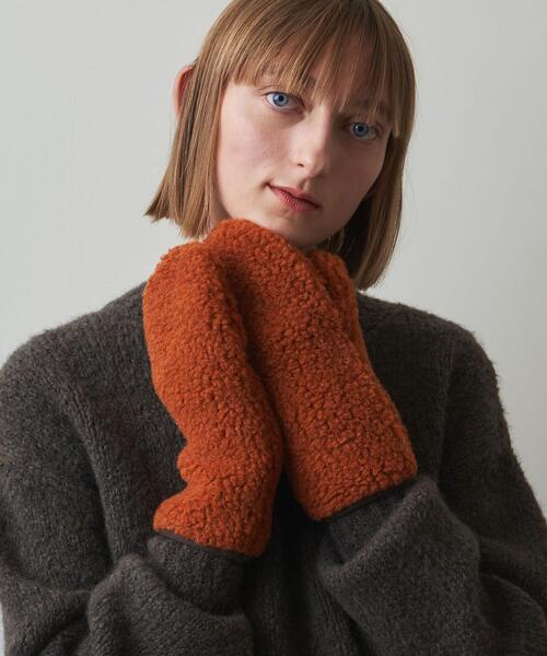 Steven Alan（スティーブンアラン）の「＜COLD BREAKER＞BOA MITTENS/ミトン（手袋・レディース・クリーム/その他1/オレンジ系その他/ライトブルー・XS）」の3枚目の写真