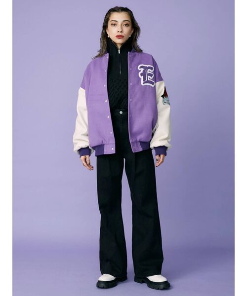 EVRIS（エヴリス）の「ハーフジップケーブルライトニットトップス（ニット/セーター・レディース・アイボリー/ブルー/ブラック/パープル・FREE）」の18枚目の写真