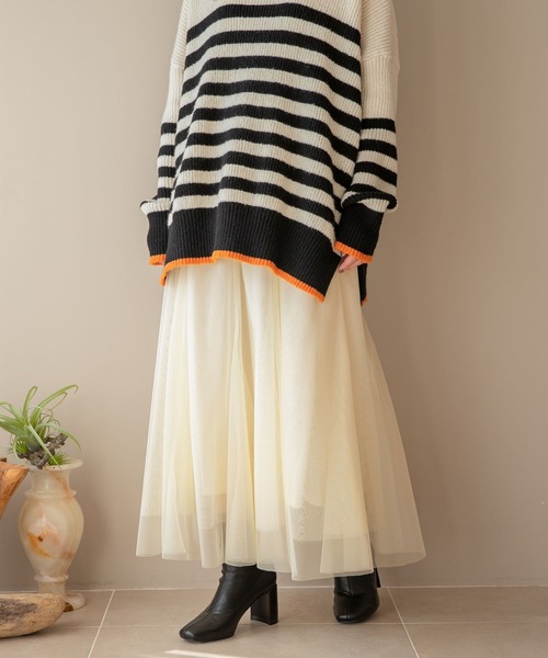 LOWRYS FARM（ローリーズファーム）の「チュールスカート　182063（スカート・レディース・ブラック/アイボリー/ブラウン/ブラック系その他/ホワイト/ベージュ系その他・FREE）」の3枚目の写真