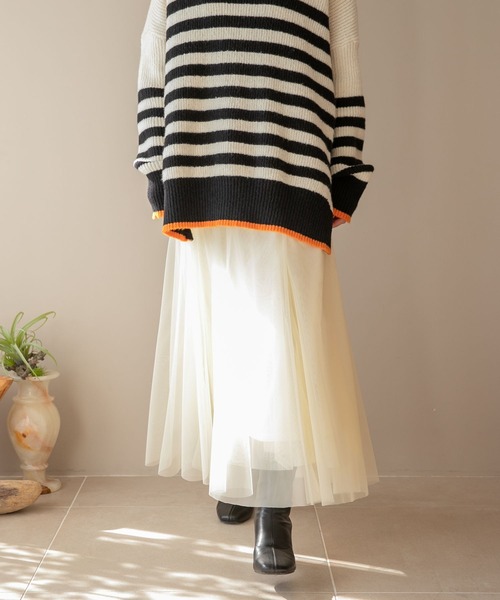 LOWRYS FARM（ローリーズファーム）の「チュールスカート　182063（スカート・レディース・ブラック/アイボリー/ブラウン/ブラック系その他/ホワイト/ベージュ系その他・FREE）」の9枚目の写真