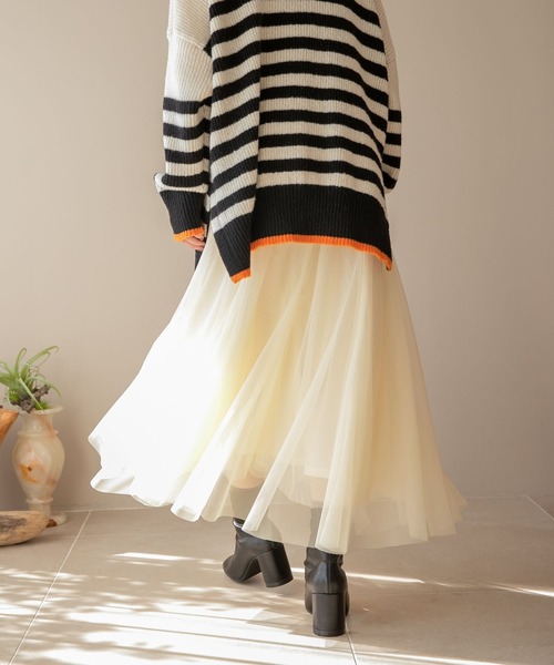 LOWRYS FARM（ローリーズファーム）の「チュールスカート　182063（スカート・レディース・ブラック/アイボリー/ブラウン/ブラック系その他/ホワイト/ベージュ系その他・FREE）」の10枚目の写真