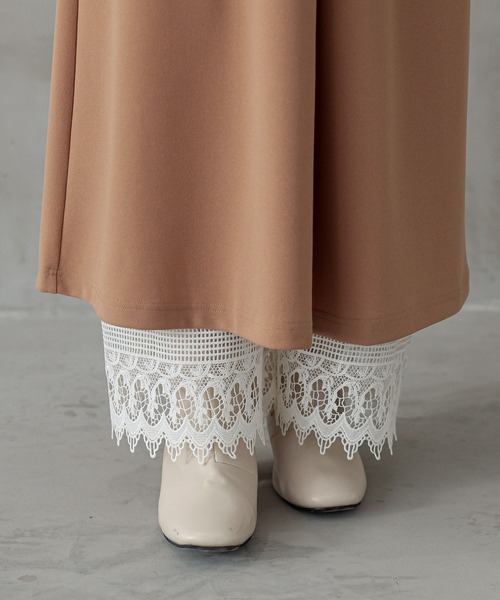 osharewalker（オシャレウォーカー）の「『裏起毛Ver.裾レースペチパンツ』（その他パンツ・レディース・アイボリー/ブラウン/ブラック・2/1）」の2枚目の写真