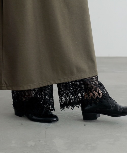 osharewalker（オシャレウォーカー）の「『裏起毛Ver.裾レースペチパンツ』（その他パンツ・レディース・アイボリー/ブラウン/ブラック・2/1）」の3枚目の写真
