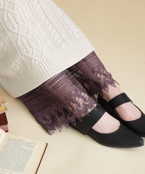 osharewalker（オシャレウォーカー）の「『裏起毛Ver.裾レースペチパンツ』（その他パンツ・レディース・アイボリー/ブラウン/ブラック・2/1）」の13枚目の写真