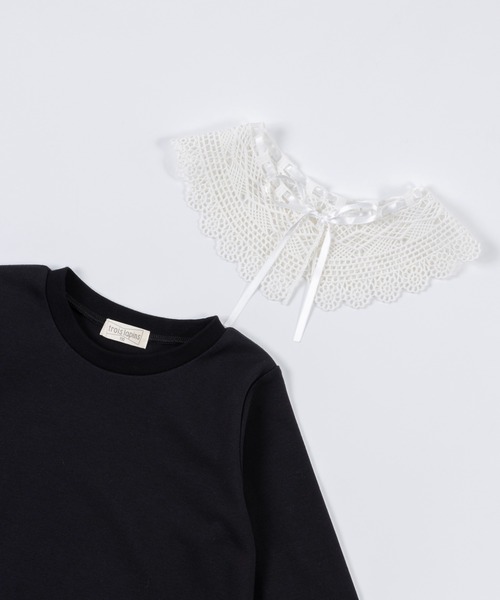 trois lapins kp（トロワラパンケーピー）の「スムース 襟付きワンピース(140～160)（ワンピース・キッズ・ブラック・140cm/160cm/150cm）」の8枚目の写真