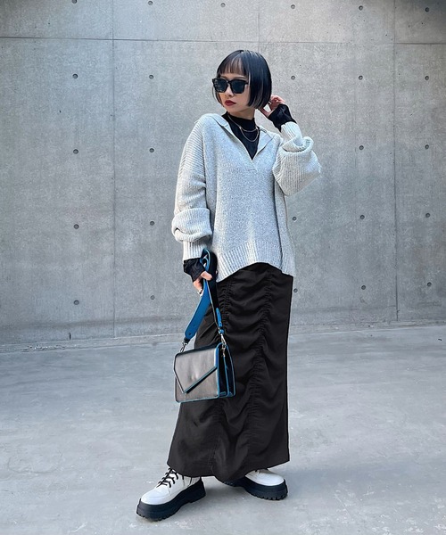 PAGEBOY（ページボーイ）の「WEB限定アイテム / シャーリングスカート（スカート・レディース・ブラック/カーキ/ネイビー/グレー系その他・FREE）」の21枚目の写真