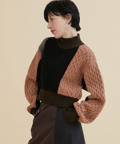 INella（イネラ）の「【INella/イネラ】カラーブロックニット（ニット/セーター・レディース・アイボリー/ピンク・FREE）」の15枚目の写真