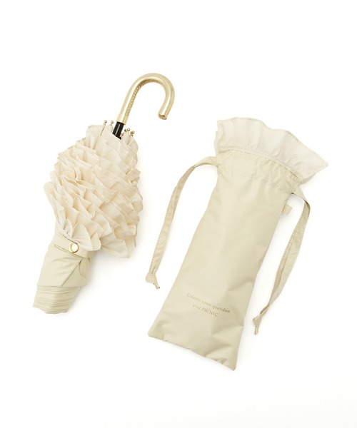 【Wpc.別注】晴雨兼用/遮光クラシックフリル折り畳み傘