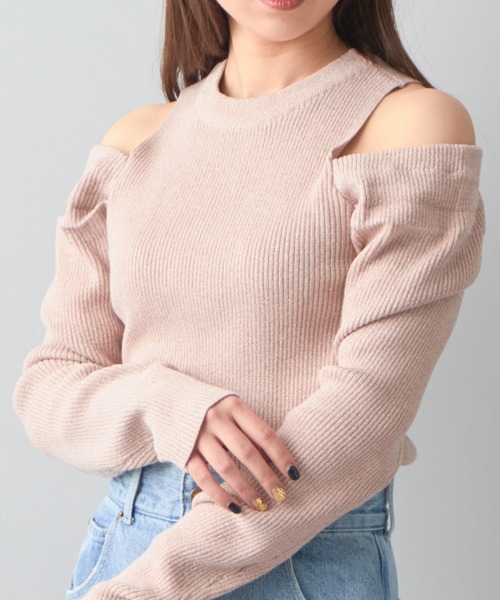 Chico（チコ）の「【2023SS】ラメ肩開きリブニット（ニット/セーター・レディース・ホワイト系その他2/ブルー/アイボリー/ブルー系その他2/ホワイト/ピンク・FREE）」の6枚目の写真