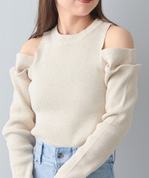 【2023SS】ラメ肩開きリブニット