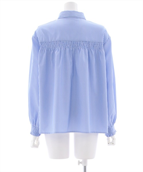 clear（クリア）の「胸元シャーリング長袖ブラウス（シャツ/ブラウス・レディース・ブルー系その他/ホワイト系その他/オフホワイト・F）」の7枚目の写真