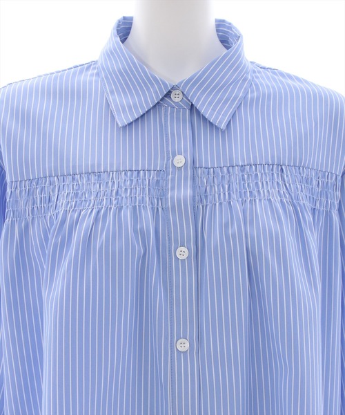 clear（クリア）の「胸元シャーリング長袖ブラウス（シャツ/ブラウス・レディース・ブルー系その他/ホワイト系その他/オフホワイト・F）」の8枚目の写真