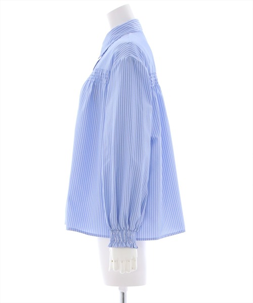 clear（クリア）の「胸元シャーリング長袖ブラウス（シャツ/ブラウス・レディース・ブルー系その他/ホワイト系その他/オフホワイト・F）」の5枚目の写真