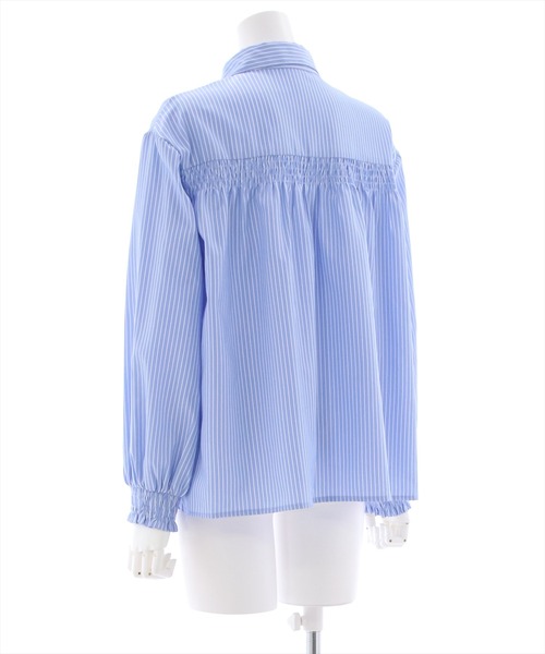 clear（クリア）の「胸元シャーリング長袖ブラウス（シャツ/ブラウス・レディース・ブルー系その他/ホワイト系その他/オフホワイト・F）」の6枚目の写真