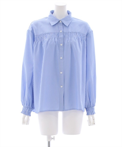 clear（クリア）の「胸元シャーリング長袖ブラウス（シャツ/ブラウス・レディース・ブルー系その他/ホワイト系その他/オフホワイト・F）」の11枚目の写真