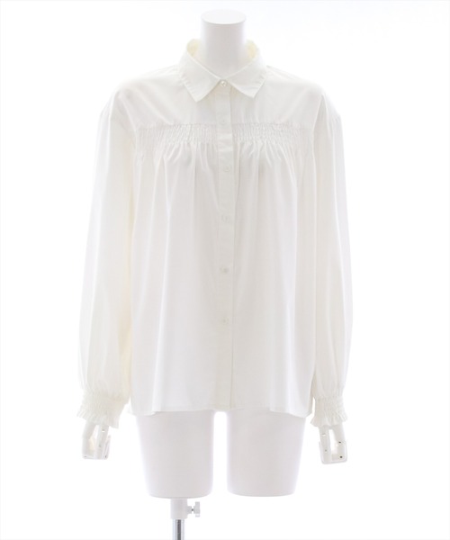 clear（クリア）の「胸元シャーリング長袖ブラウス（シャツ/ブラウス・レディース・ブルー系その他/ホワイト系その他/オフホワイト・F）」の14枚目の写真