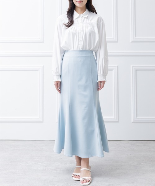 clear（クリア）の「胸元シャーリング長袖ブラウス（シャツ/ブラウス・レディース・ブルー系その他/ホワイト系その他/オフホワイト・F）」の15枚目の写真