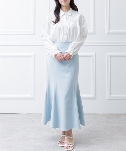 clear（クリア）の「胸元シャーリング長袖ブラウス（シャツ/ブラウス・レディース・ブルー系その他/ホワイト系その他/オフホワイト・F）」の16枚目の写真