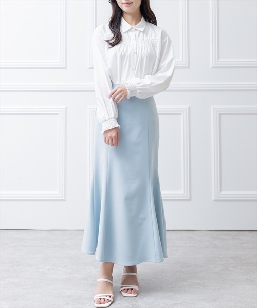 clear（クリア）の「胸元シャーリング長袖ブラウス（シャツ/ブラウス・レディース・ブルー系その他/ホワイト系その他/オフホワイト・F）」の17枚目の写真