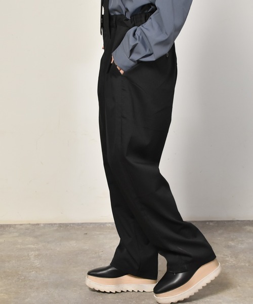 Starting Over（スターティングオーバー）の「TRワイドテーパードパンツ（スラックス・メンズ・ブラック/モカ/カーキ/グリーン/サックスブルー/ベージュ・L/XL/M）」の15枚目の写真