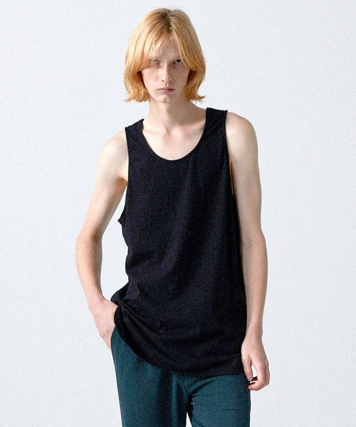 Iroquois(イロコイ)の「IROQUOIS イロコイ / LAYERED LONG T/T レイヤードロングタンクトップ / 177100(タンクトップ・メンズ・ブラック/オフホワイト/ラベンダー/イエロー・3/2/1)」の2枚目の写真