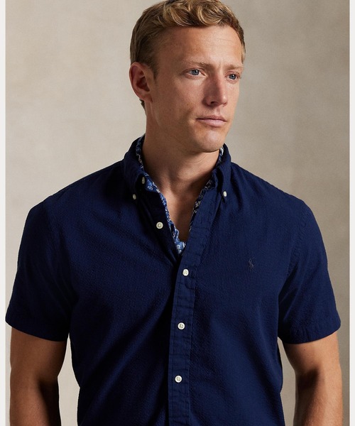 POLO RALPH LAUREN（ポロ ラルフ ローレン）の「クラシック フィット シアサッカー シャツ（シャツ/ブラウス・メンズ・ネイビー系1・L/S/XS/XL/M/XXL）」の6枚目の写真