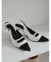 Re:EDIT | [2023S/S PRE ORDER][大きい/小さいサイズ有]ポインテッドトゥ切り替えデザインミュールパンプス(パンプス)