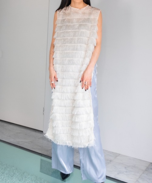 sahara（サハラ）の「Fringe Slit Dress（ワンピース）」 - WEAR