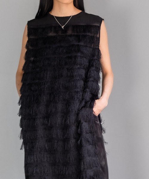 sahara（サハラ）の「Fringe Slit Dress（ワンピース）」 - WEAR