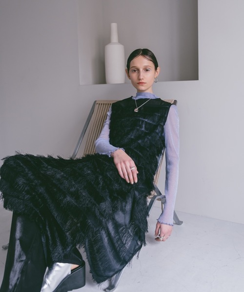 sahara（サハラ）の「Fringe Slit Dress（ワンピース）」 - WEAR