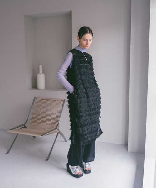 sahara フリンジ ワンピース sahara（サハラ）の「Fringe Slit Dress（ワンピース）」 - WEAR