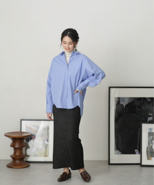 NANO universe（ナノユニバース）の「LB.04/メランジリブニットスカート（スカート・レディース・ブラック/ベージュ/ブルー・FREE）」の12枚目の写真