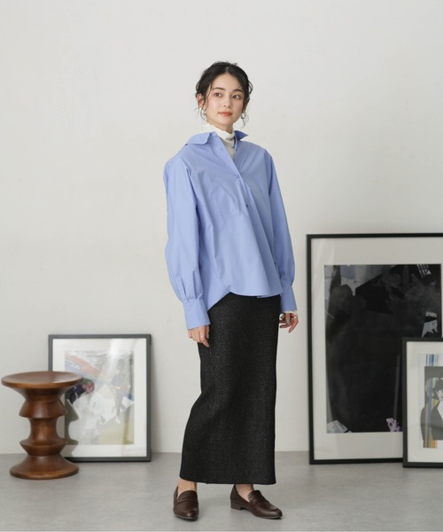 NANO universe（ナノユニバース）の「LB.04/メランジリブニットスカート（スカート・レディース・ブラック/ベージュ/ブルー・FREE）」の16枚目の写真