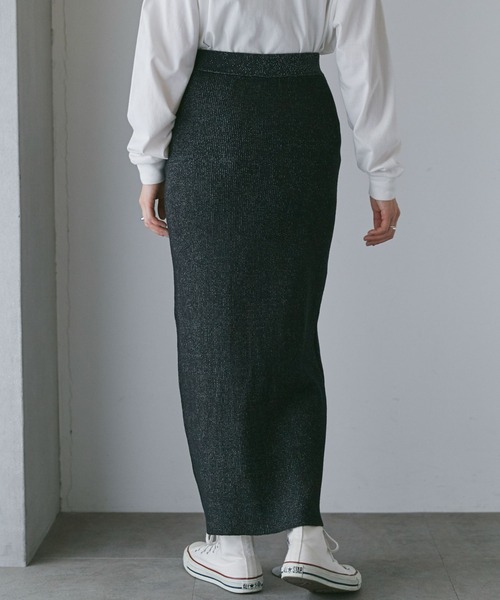 NANO universe（ナノユニバース）の「LB.04/メランジリブニットスカート（スカート・レディース・ブラック/ベージュ/ブルー・FREE）」の15枚目の写真