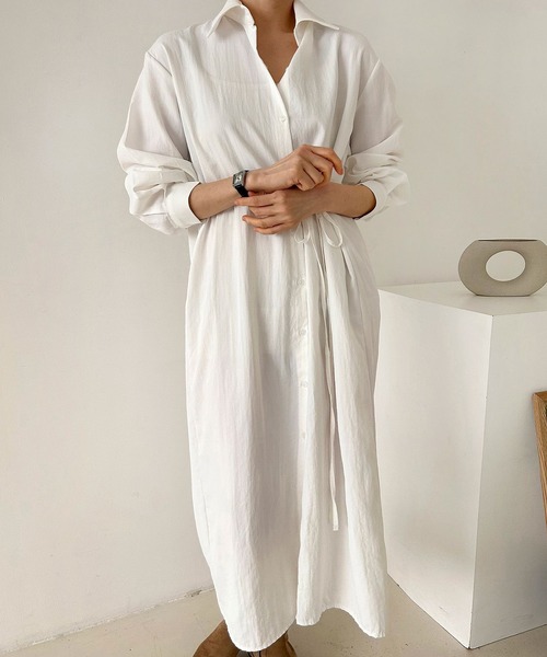 fd style（エフディ スタイル）の「ストリングロングシャツワンピース（ワンピース・レディース・Black/White・FREE）」の18枚目の写真