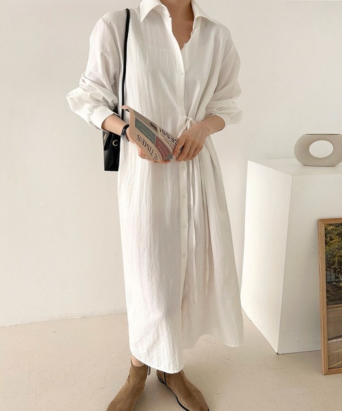 fd style（エフディ スタイル）の「ストリングロングシャツワンピース（ワンピース・レディース・Black/White・FREE）」の15枚目の写真